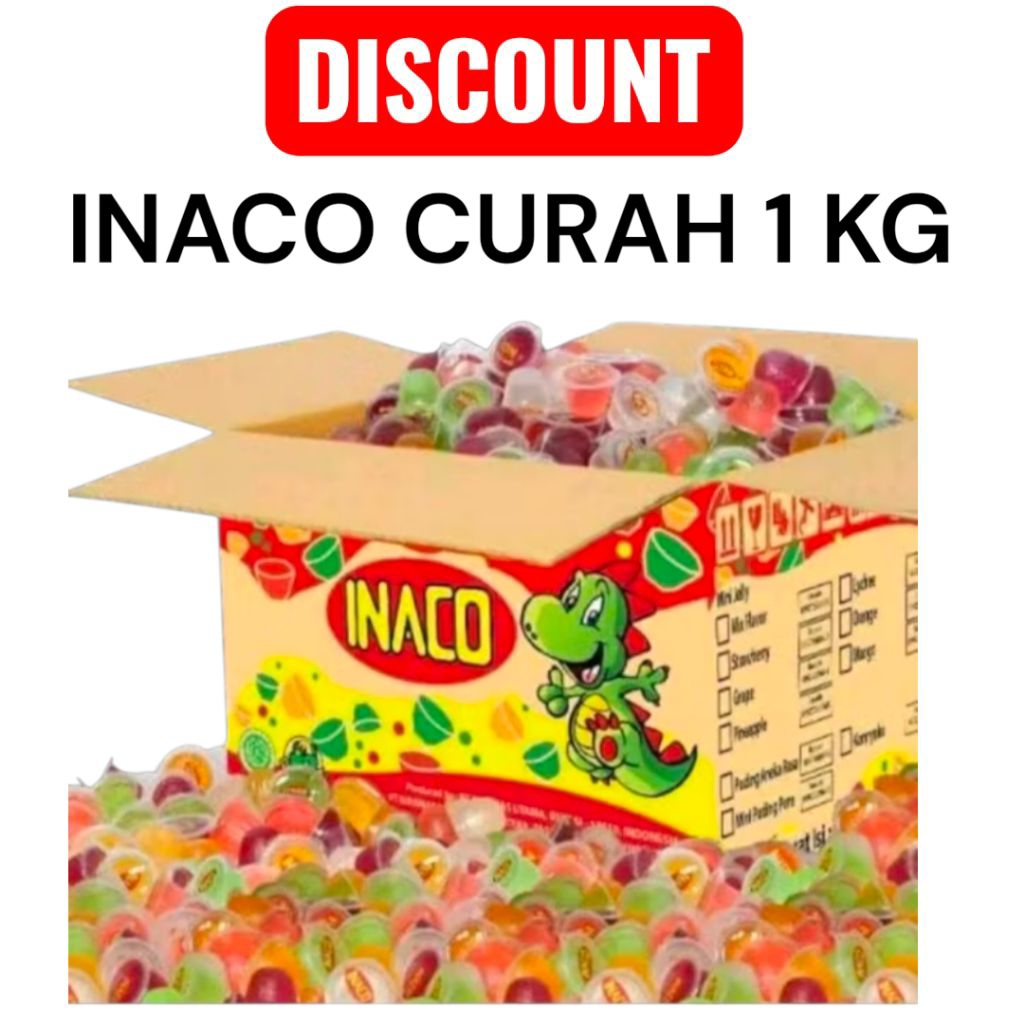 1KG JELI INACO/,JELI PUDING INACO MIX ANEKA RASA (TERLARIS