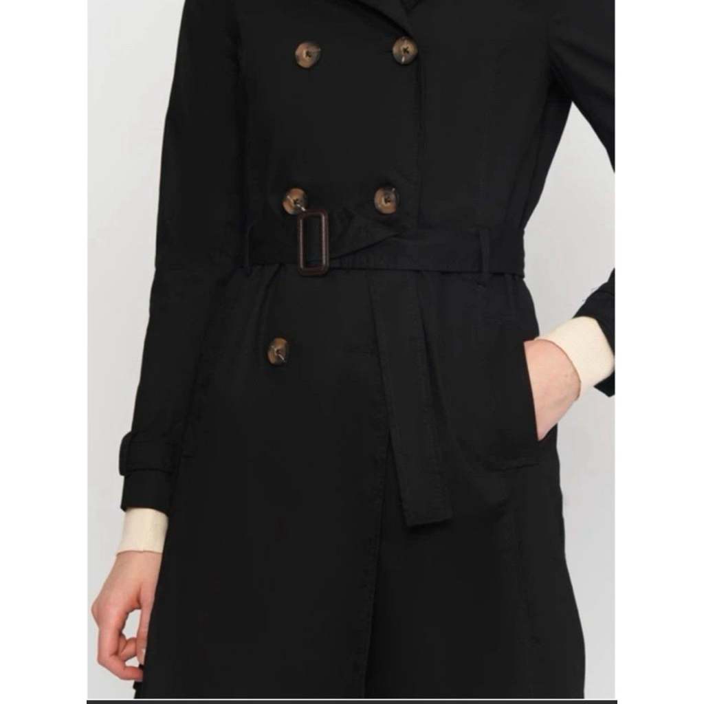 STRADIVARIUS TRENCH COAT BLACK