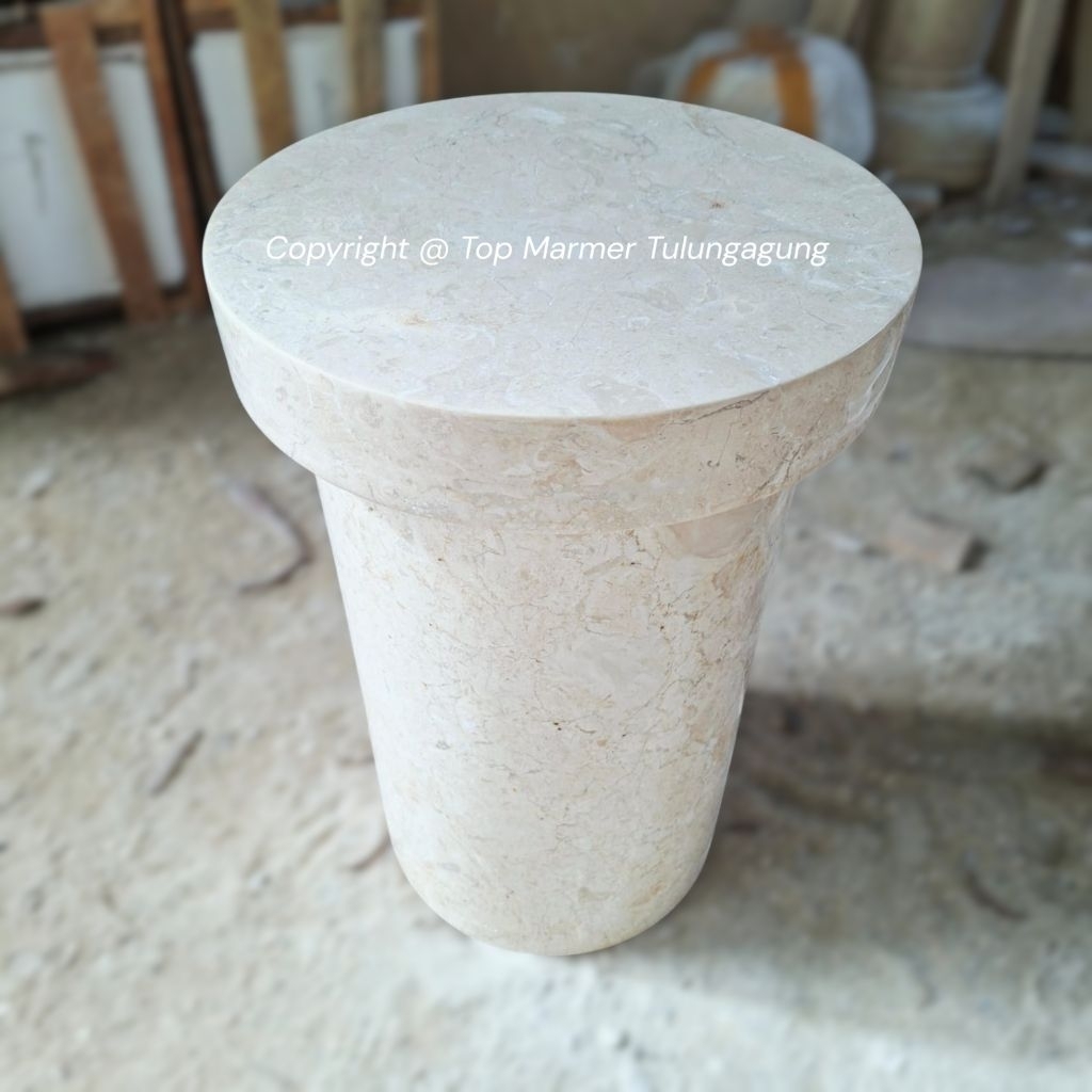 Kursi Bulat Marmer Solid | Kursi Bar Marmer | Kursi Batu Marmer Bulat | Kursi Bulat Marmer | Stool B