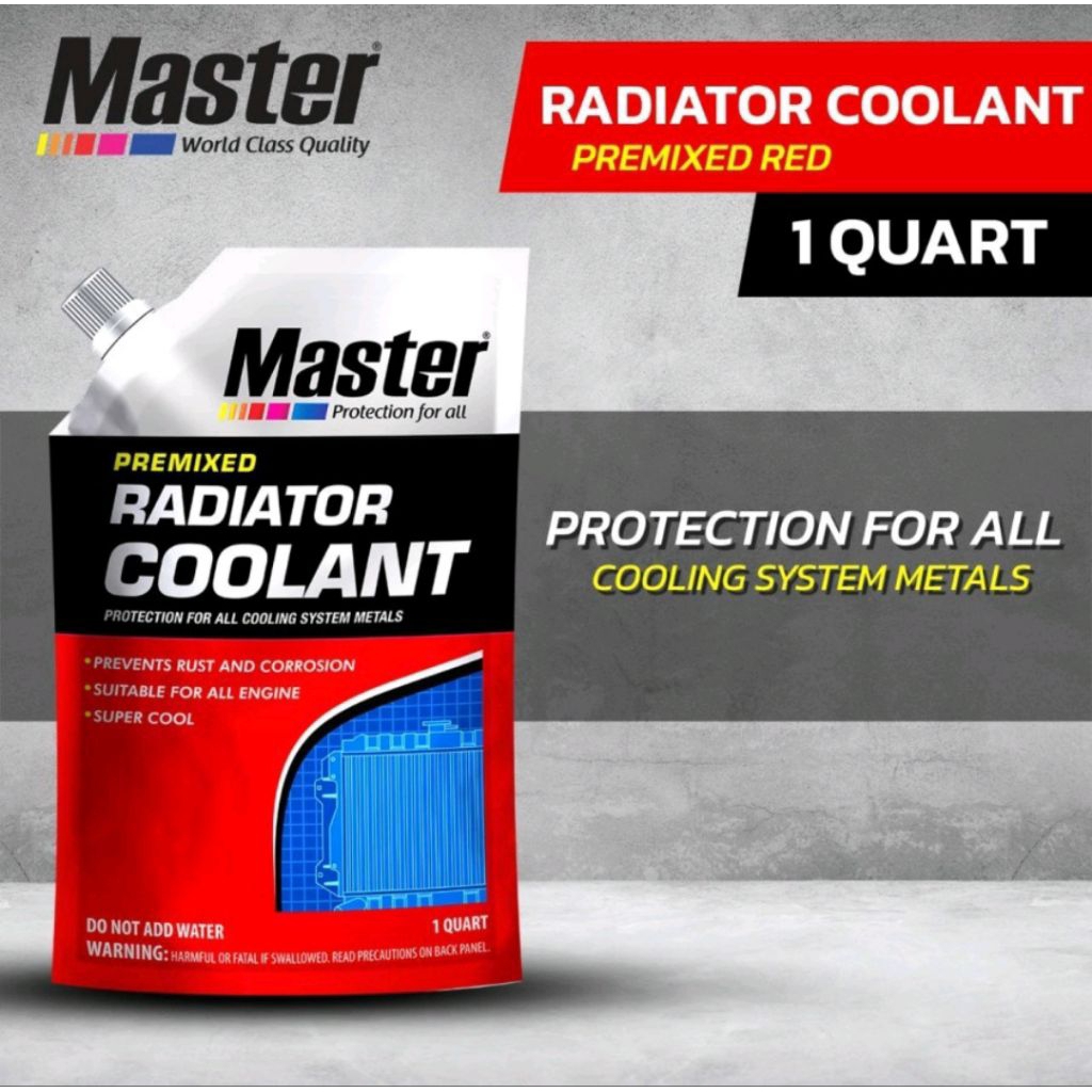 AIR RADIATOR MOTOR MOBIL MERK MASTER RADIATOR COOLANT POUCH/ Refill 1 LITER