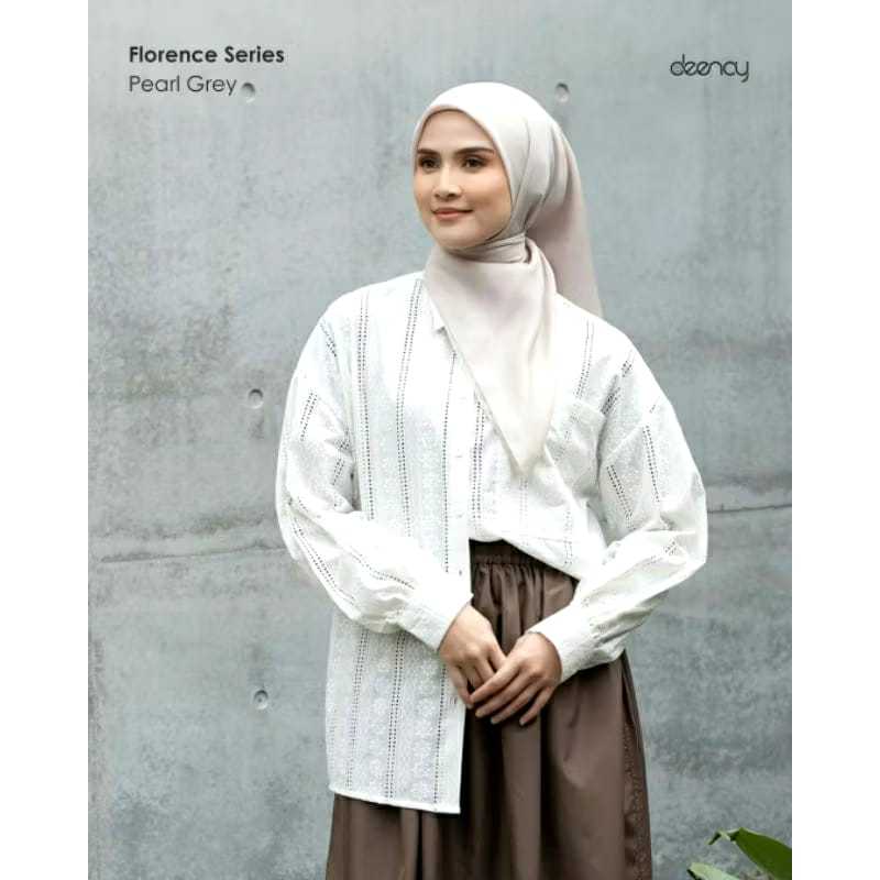 FLORENCE PEARL GREY DEENAY LOGO BORDIR DAN D BESI POLOS