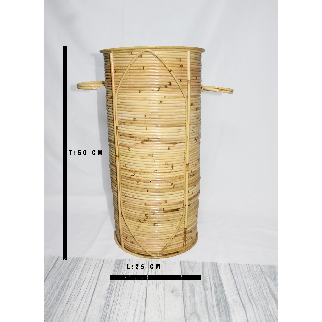 [50X25X25 CM] TEMPAT PAYUNG / KERANJANG BULAT SERBAGUNA DARI ROTAN /KERANJANG ROTAN/ RAK BARANG / KE