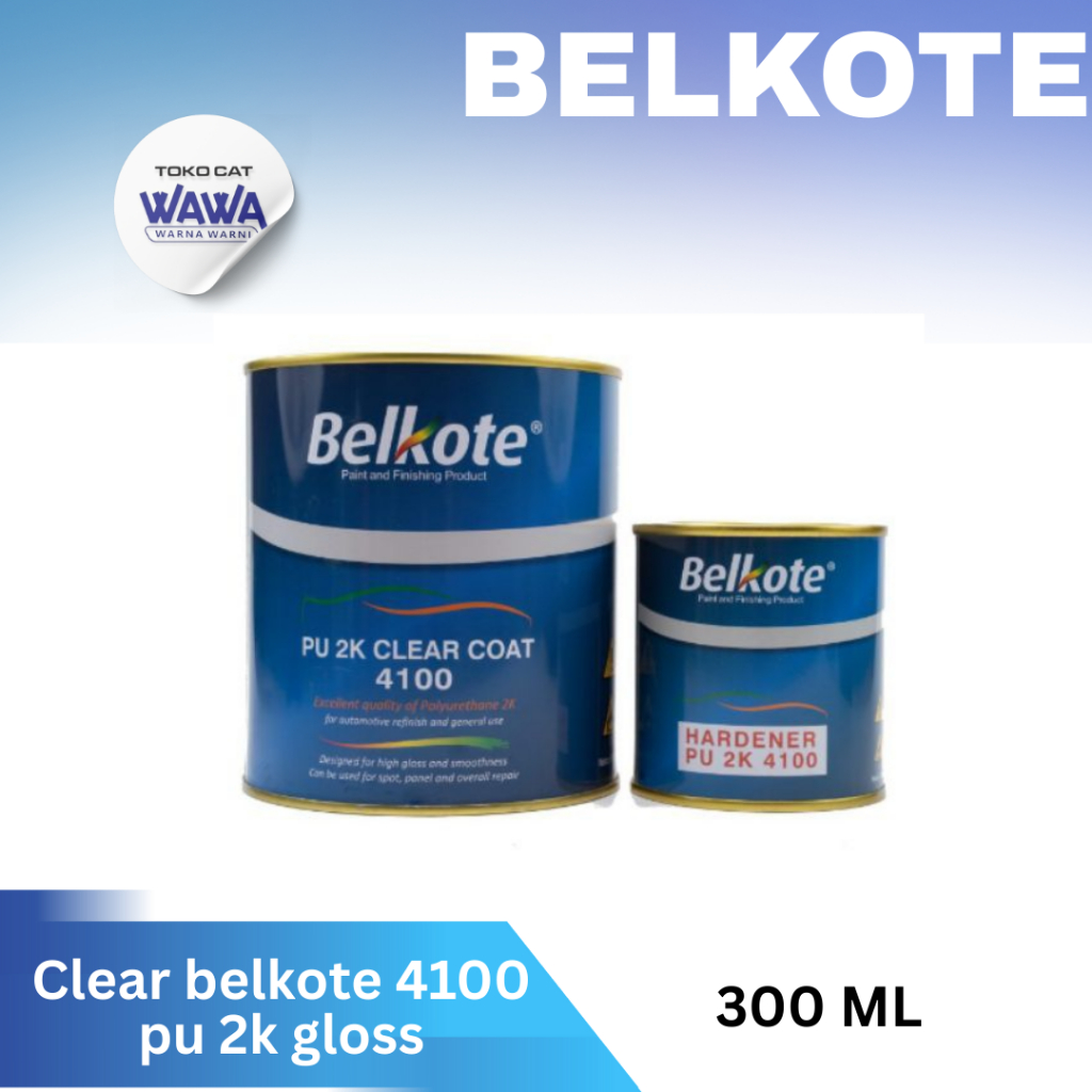 Clear belkote 4100 pu 2k gloss 300ml pernis