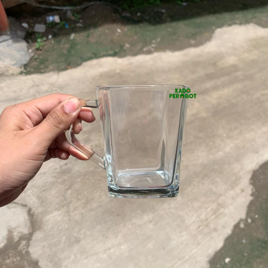 Gelas Kopi Kotak Turki - Gelas Kopi Gagang - Gelas Kopi Kotak Kaca