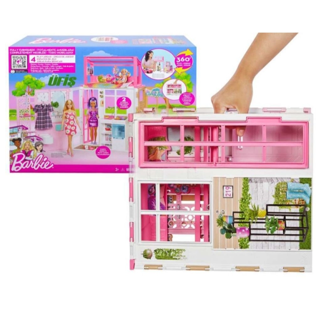 Barbie Folding Doll House original playset mainan rumah boneka