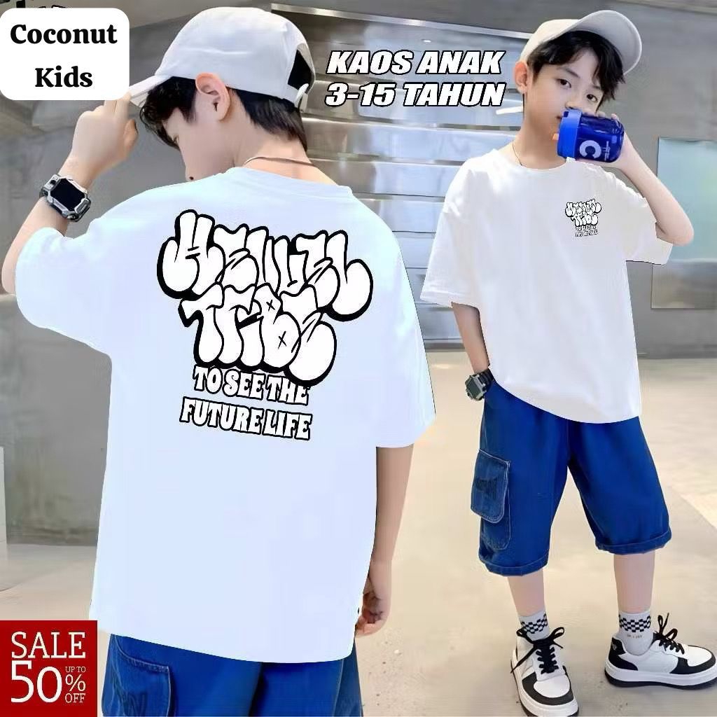 ￼Baju Anak Atasan Anak Heuvel Tribe T-Shirt To See Blue Kaos Pria Kaoss Distro Anak Laki laki / Pere