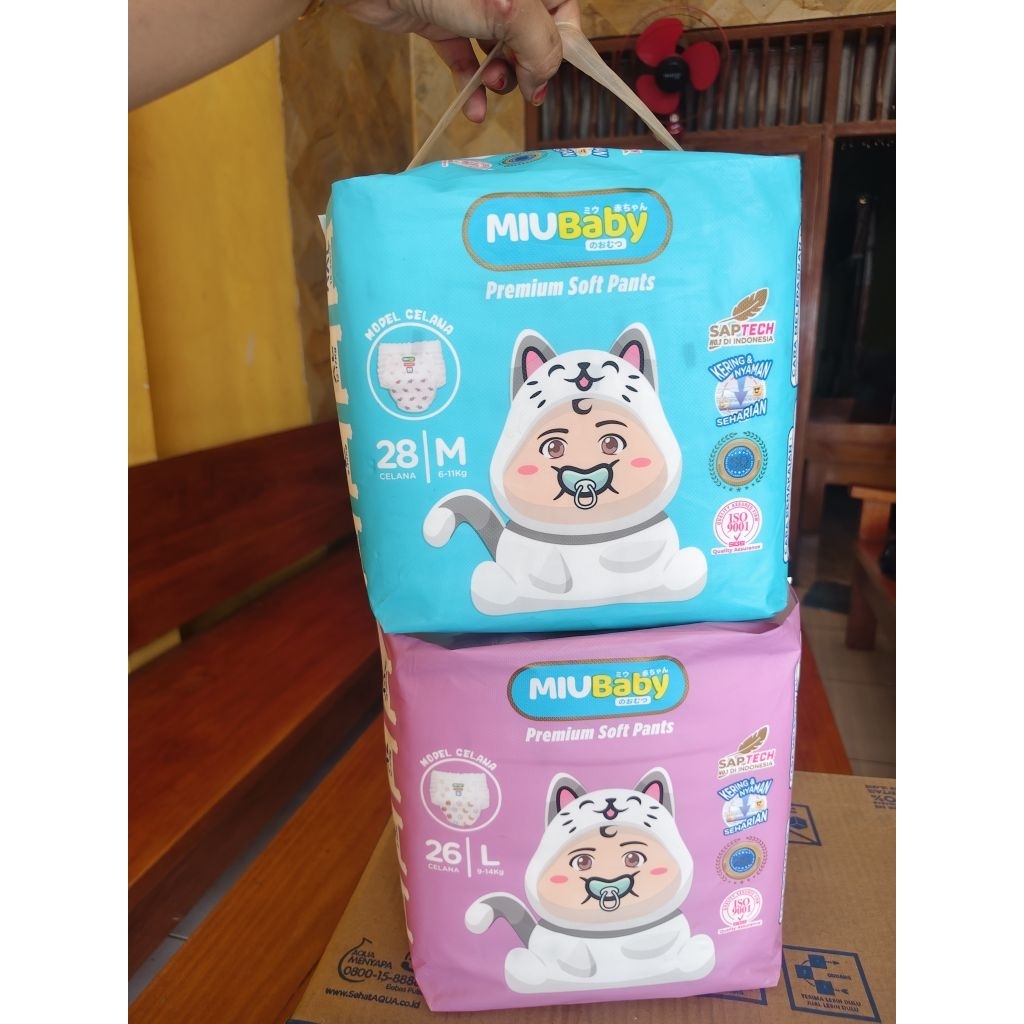 Popok MIU Baby Premium Soft Pants M28 L26 seperti Makuku