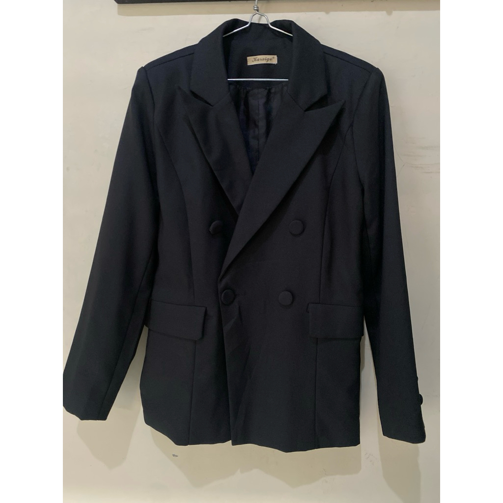 Blazer Hitam Kancing Balmain Preloved