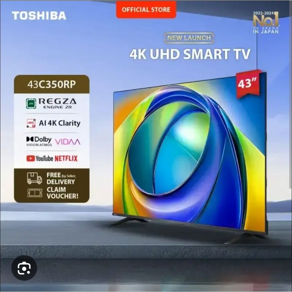 SMART AI TV UHD4K TOSHIBA 43INCH 43C350RP