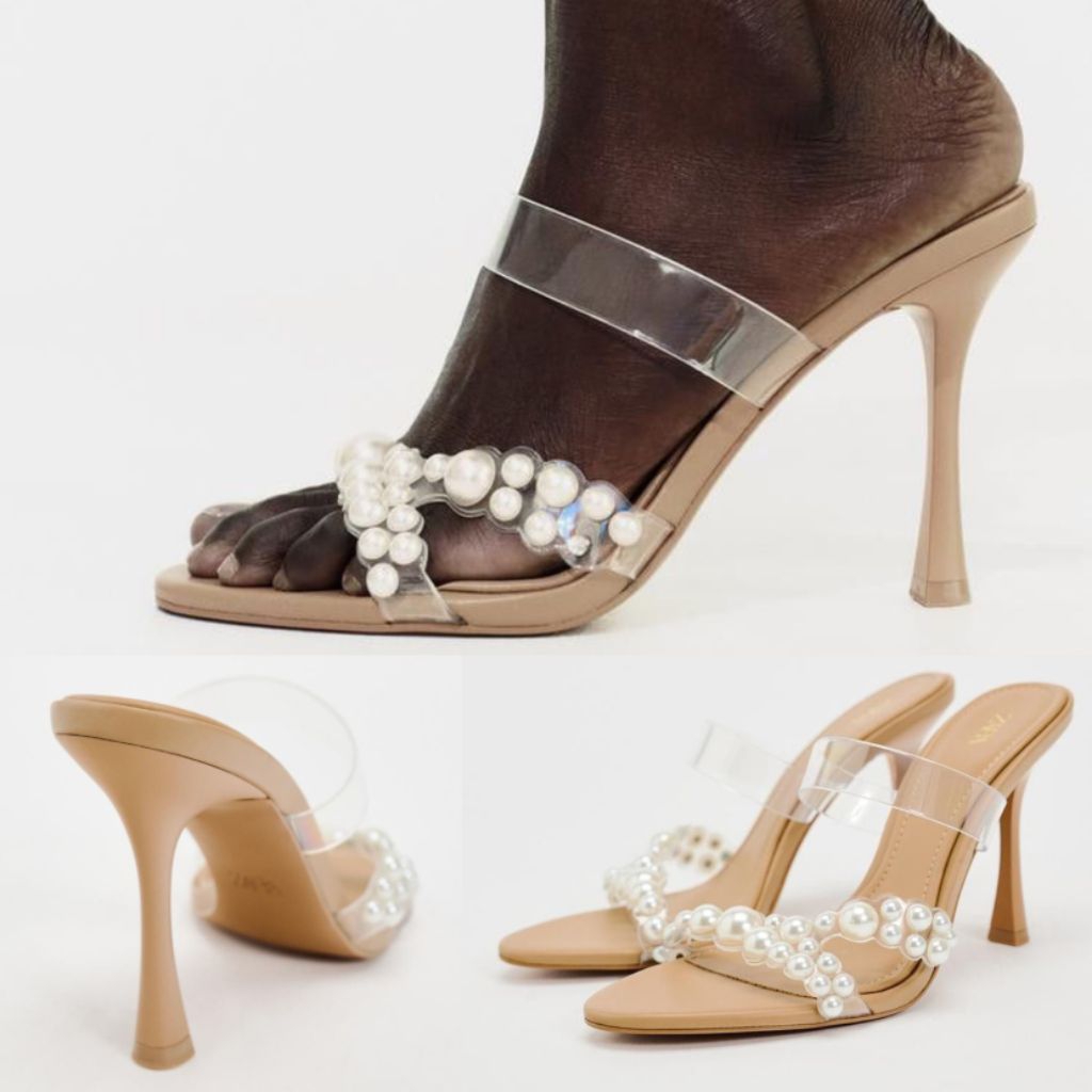 Sepatu ZARA Faux Pearl Heels Shoes