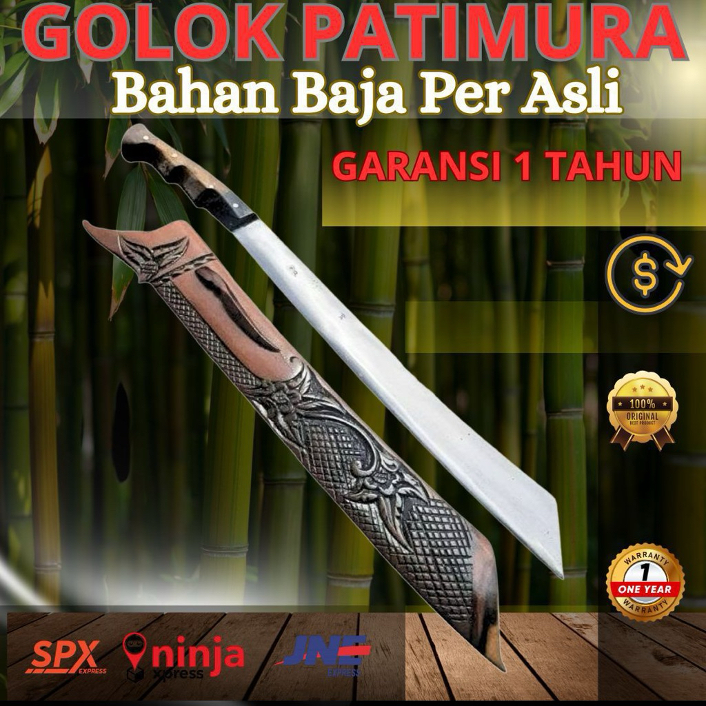 Golok Patimura Tempa Baja Per Asli – Bilah 30 cm Fulltang Kuat