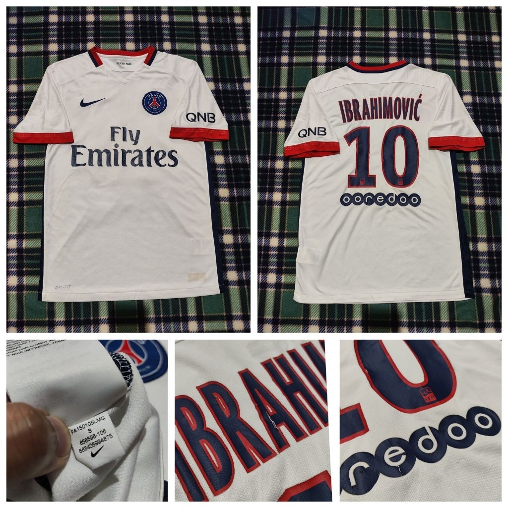 baju bola jersi original Psg away 15/16 Size small Ibrahimovic rare limited