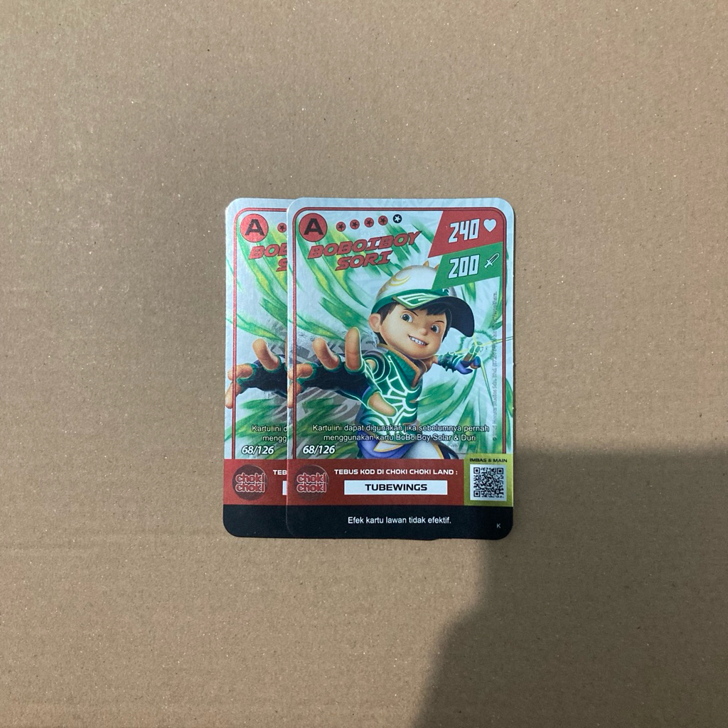 Kartu Hologram Foil Choki Choki Monsta Galaxy Card Boboiboy Sori