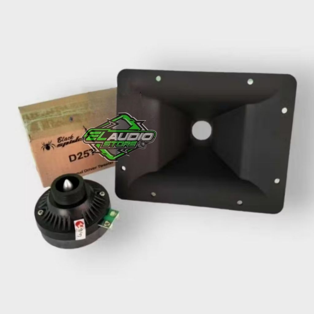 Paket Corong Horn 15x19 Plastik + Driver Twiter BLACKSPIDER D25T Original