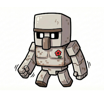 Mainan Action Figure kecil susun rakit My World Iron Golem
