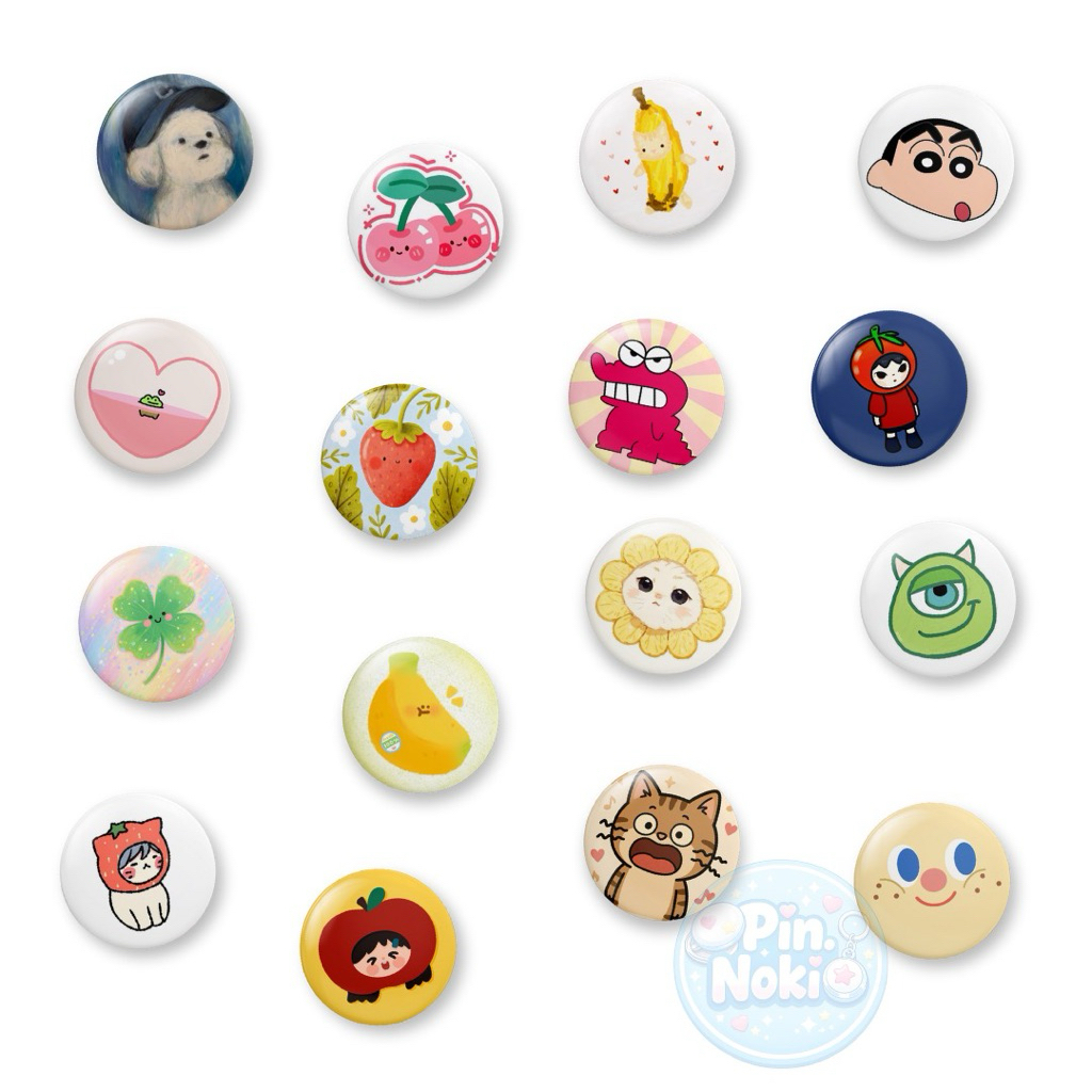 PIN.NOKIO - 44mm Pin Button Aesthetic Cute Y2K | Pin Bros Lucu Karakter Deco Korea | Aksesoris Tas B