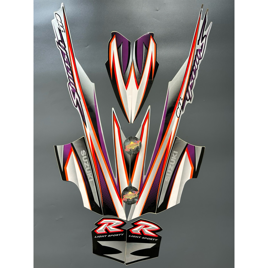 STRIPING STIKER SMASH R 2005 SILVER HITAM