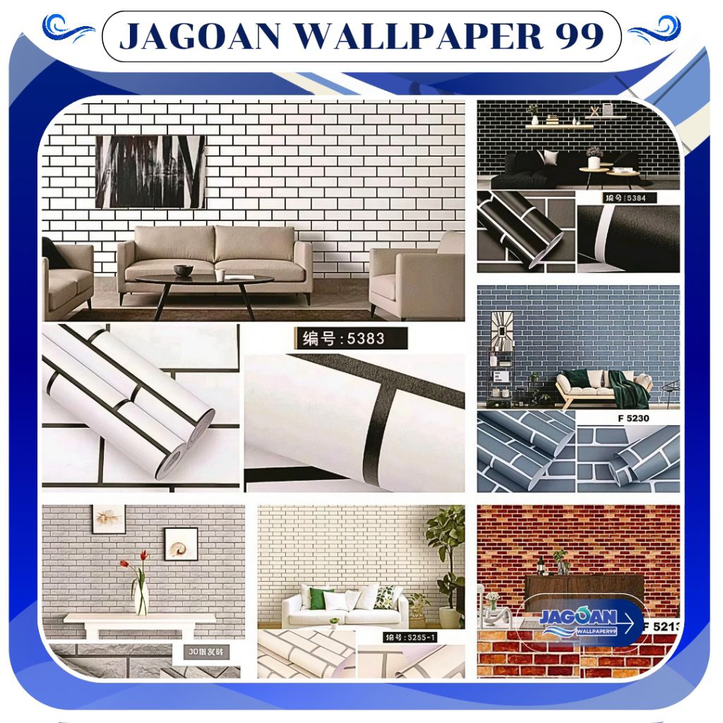 Wallpaper Dinding Bata Hitam Bata Putih Bata Abu Walpaper Batu Bata Wallpaper Batu Alam Stiker Bata 