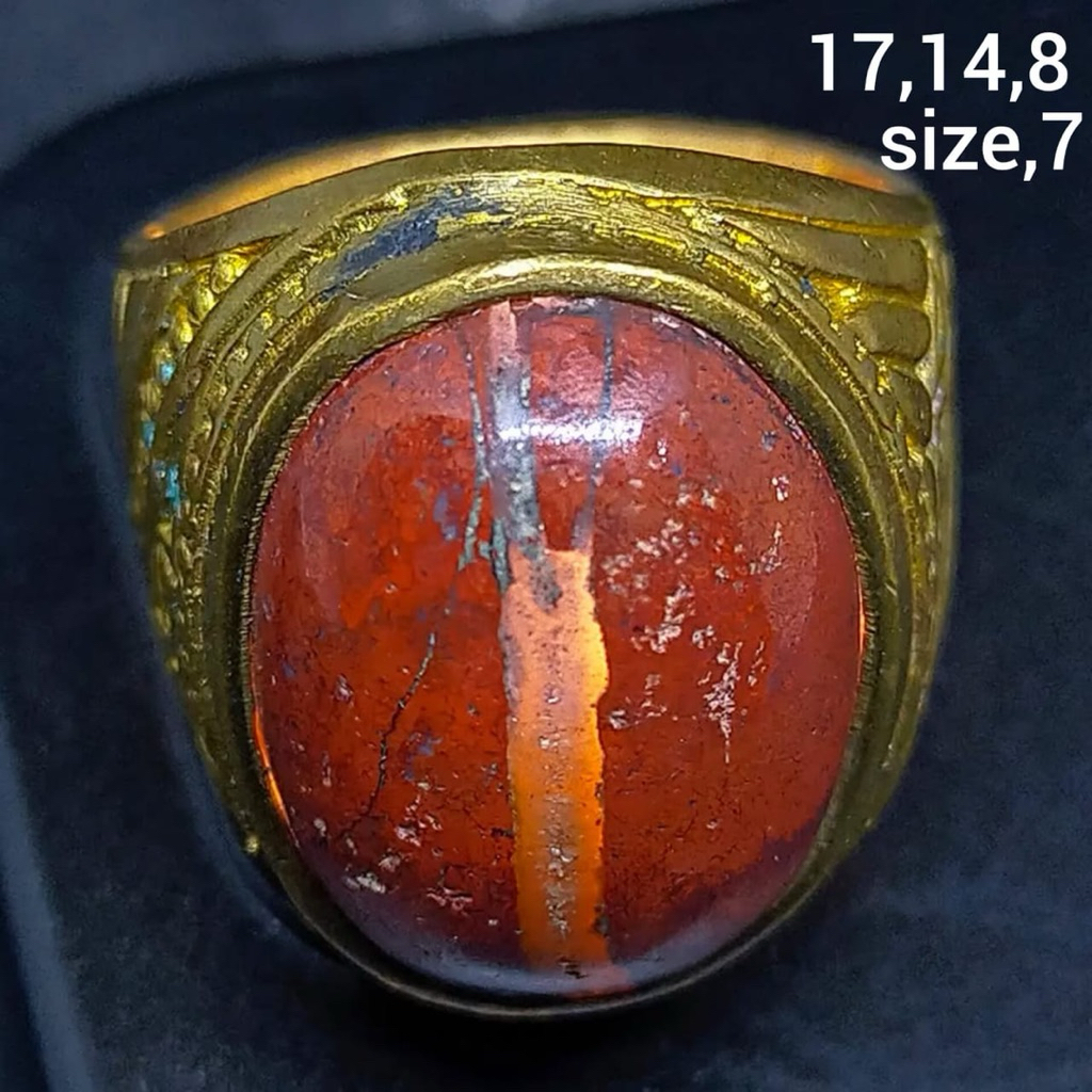 cincin batu akik asli kendit ati ayam antik top hq natural (asli alam)