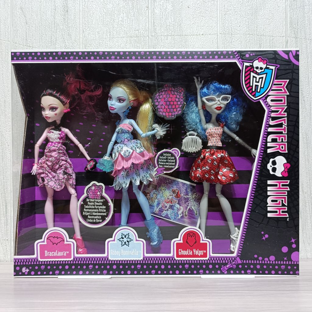 Monster High Exclusive Dot Dead Gorgeous 3 Pack Draculaura, Abbey Bominable, Ghoulia Yelps Doll