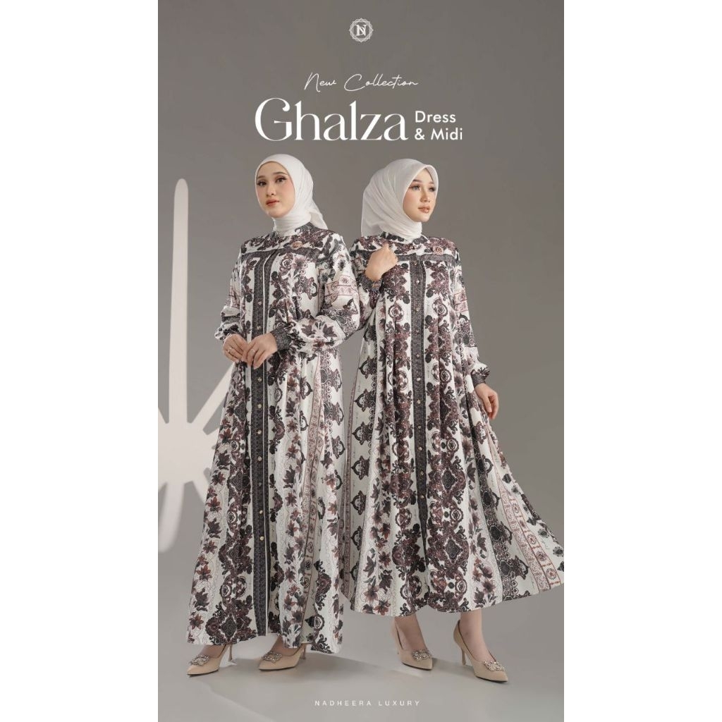 PROMO NADHEERA GHALZA SERIES NADHEERA LUXURY, GHALZA DESS, GHALZA MIDI DRESS, DRESS NADHEERA PROMO