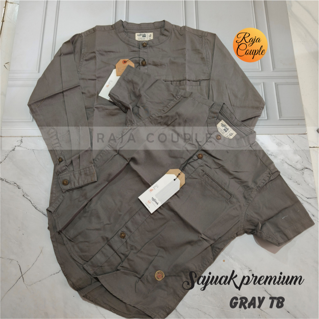SAJUAK TB PREMIUM GRAY KEMEJA KOKO COUPLE AYAH ANAK ORIGINAL SAJUAK