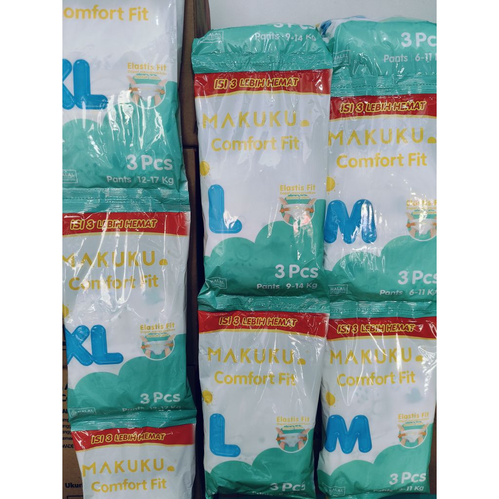 MAKUKU POPOK BAYI CELANA SEKALI PAKAI RENCENG ISI 4PACK X 3PCS = 12PCS