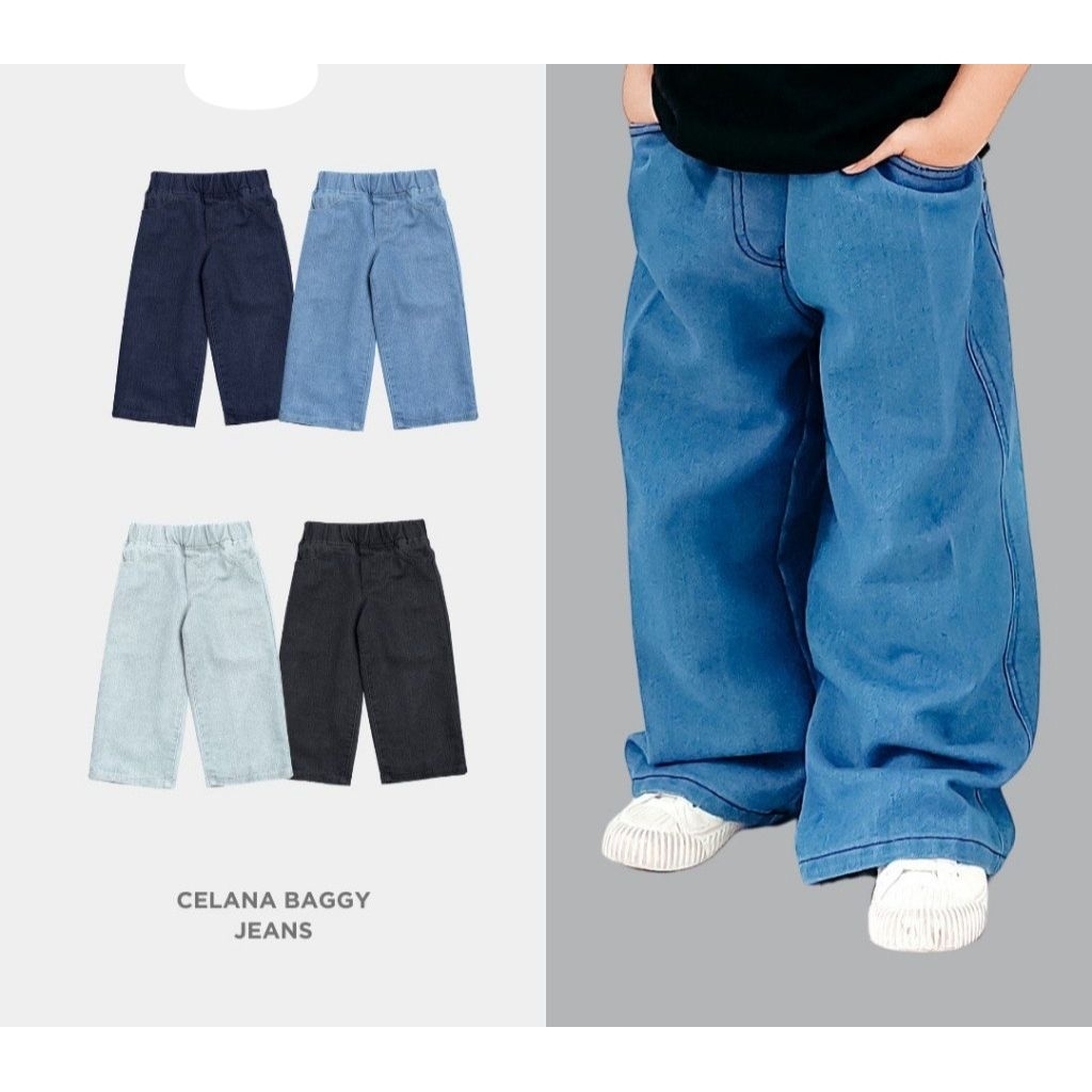 celana anak baggy jeans gombrong retro SKA