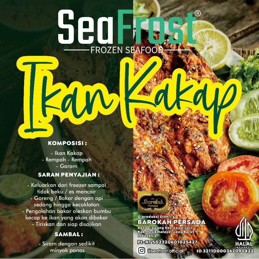Ikan Kakap Marinasi Bumbu Goreng dan bakar Ukuran Extra Large