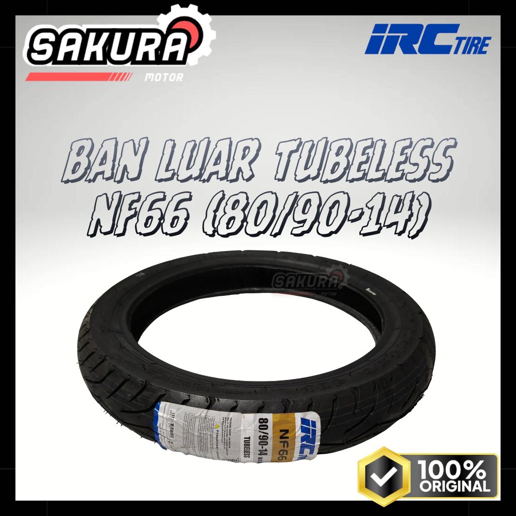 BAN LUAR TUBELESS IRC NF66 (80/90-14) 40P