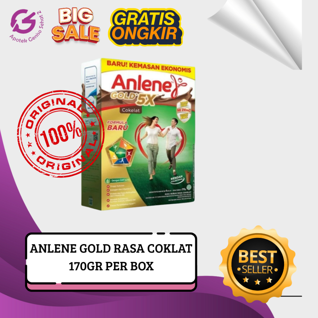 ANLENE GOLD RASA COKLAT SUSU UNTUK LANSIA (170 GRAM)