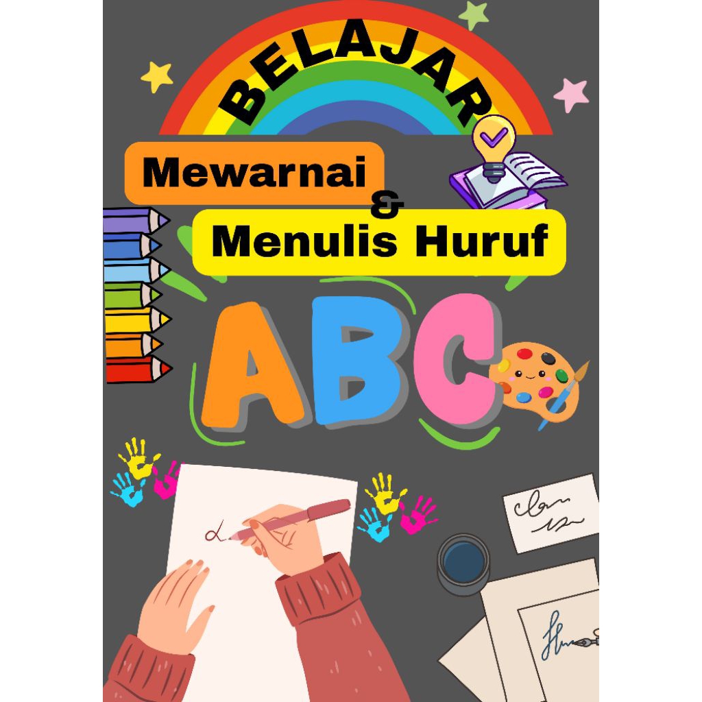 Produk Digita Worksheet Anak TK–SD | Mewarnai & Menulis Kata (PDF)