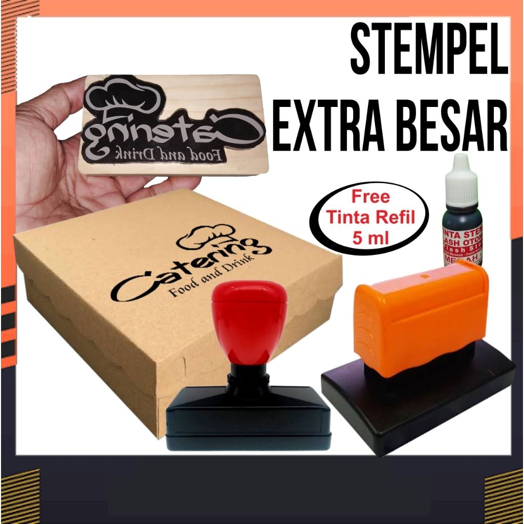 STEMPEL CUSTOME EXTRA BESAR | BOX SNACK/NASI | KARDUS | PAPER BAG