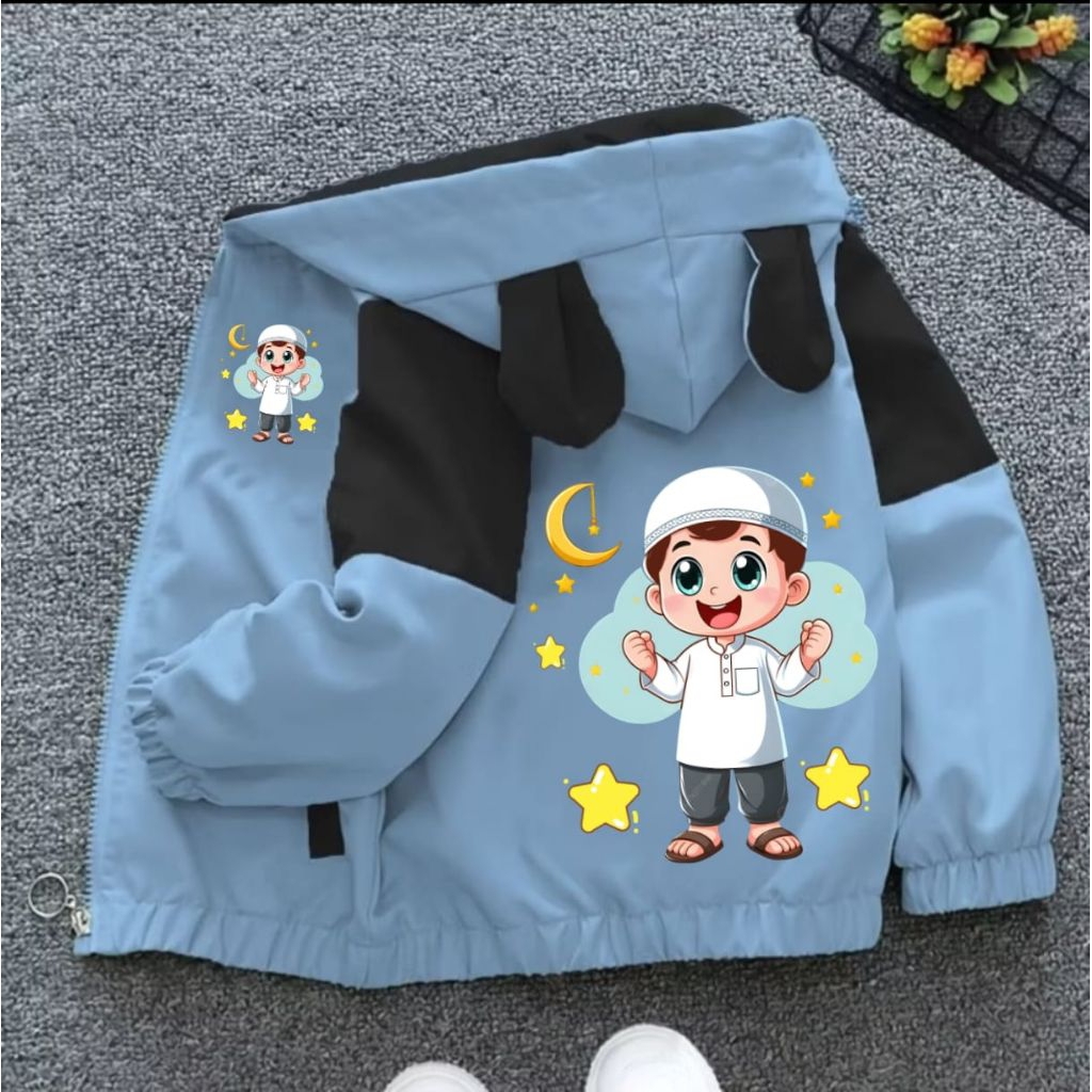 JAKET ANAK LAKI-LAKI/ KOMBINASI BERGAMBAR ANAK MUSLIM