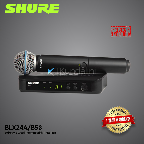 SHURE BLX24A/B58  - Wireless Vocal System with Beta 58A