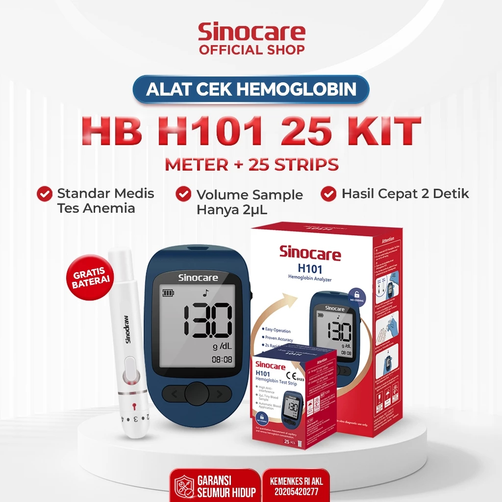 Alat Cek Darah Hemoglobin H101 Sinocare Alat Tes HB Tersedia banyak variasi Strip Alat Cek Darah