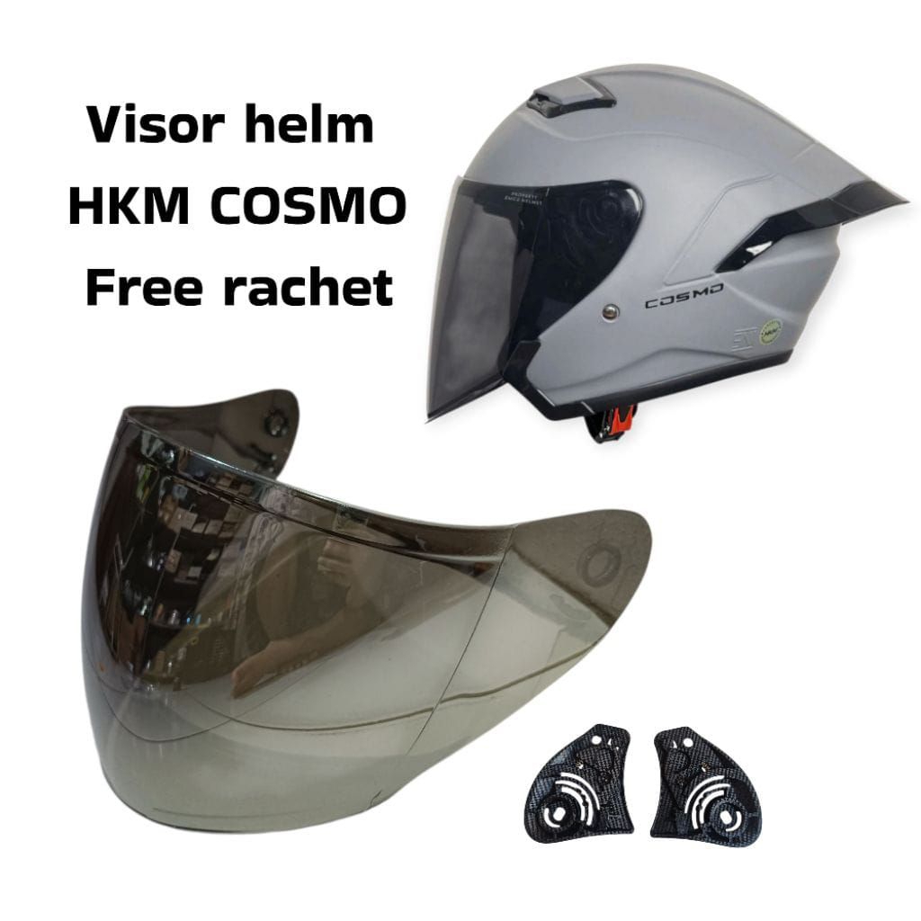 Kaca Helm HKM Cosmo Gratis Ratchet/Dudukan Original