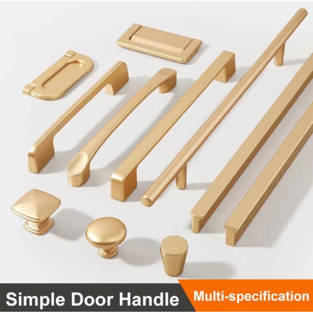 Handle Pintu Lemari Tarikan Laci Gagang Pintu Minimalis Mewah Hitam Emas Kompenen