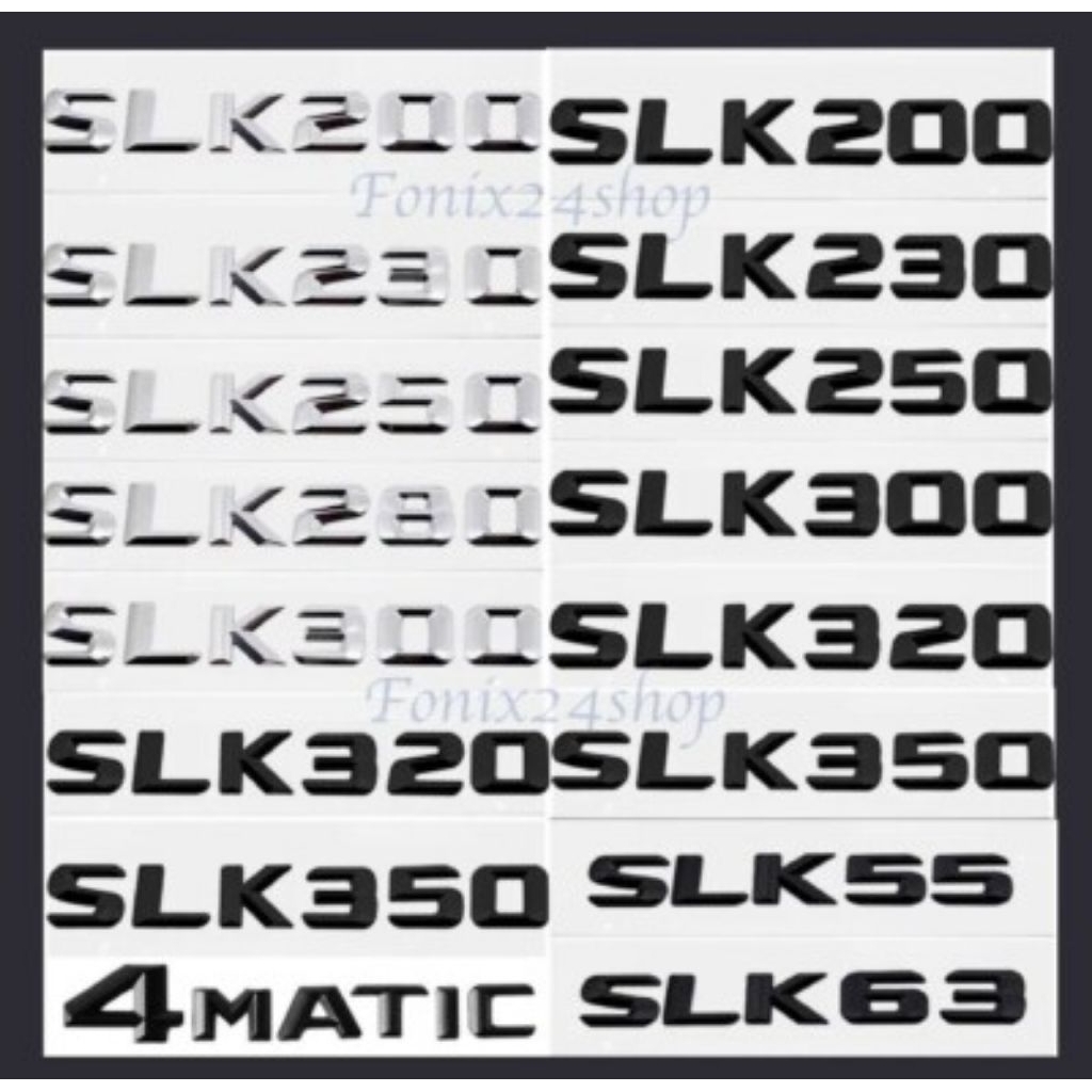 EMBLEM TULISAN SLK200 SLK220 SLK230 SLK250 SLK280 SLK300 SLK320 SLK350