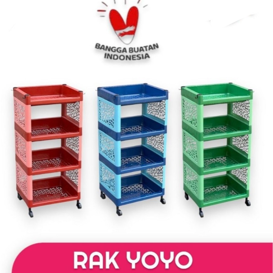YINS Rak Susun Yoyo Serbaguna 4 Susun / Rak Yoyo 4 Susun Multifungsi dengan Roda / Rak Minimalis