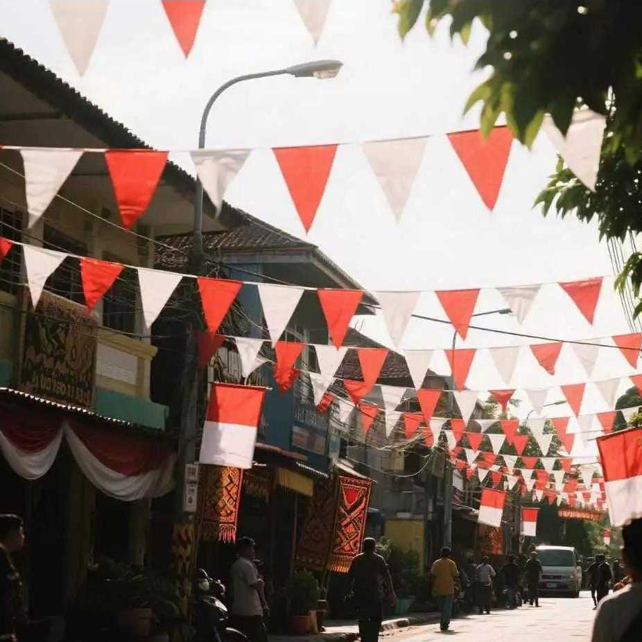 BENDERA RAWIS MERAH PUTIH RAWIS WARNA WARNI PANJANG 4 METER BENDERA RAWIS AGUSTUSAN PESTA