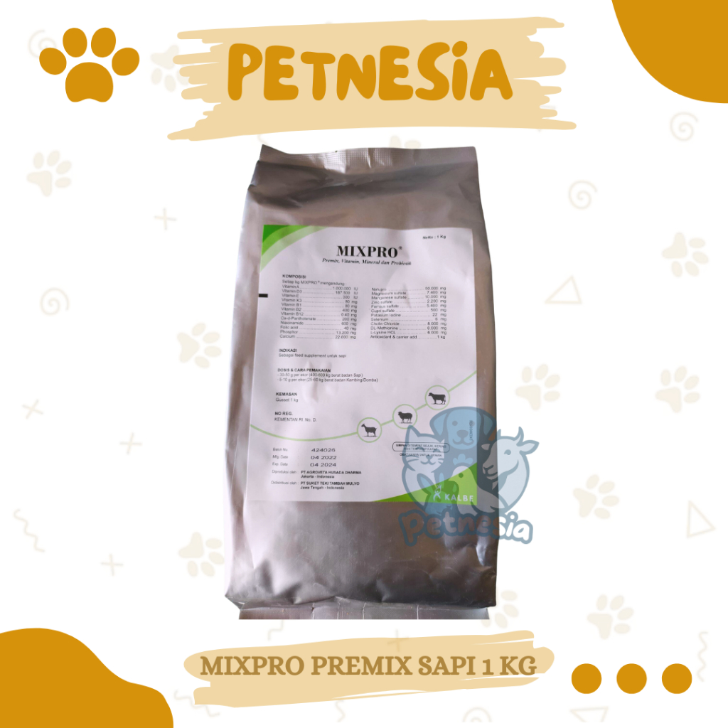 MIXPRO Premix Sapi 1 Kg - Suplemen Penggemuk dan Pemacu Pertumbuhan Sapi dan Kambing