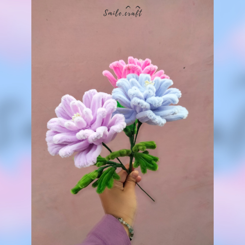 Single Flower Kawat Bulu | Bunga Tangkai Peony Kawat Bulu  | Bunga Tangkai Daisy Kawat Bulu | Bunga 