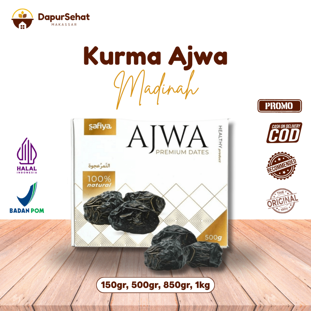 SAFIYA KURMA AJWA MADINAH 1kg ready MAKASSAR kemasan premium kurma ajwa murah 1kg cod Makassar