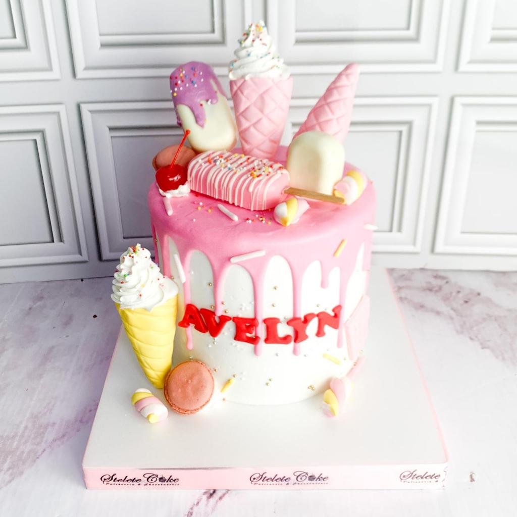 Kue Ulang Tahun/Birthday Cake/Kue Ultah Tema Eskrim/Kue Tema Anak Perempuan