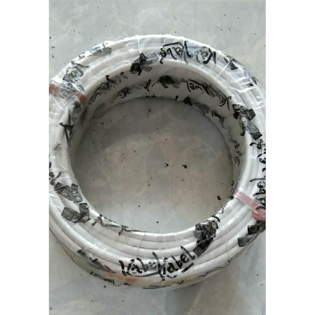 Kabel listrik serabut HYO 2X 0,75 kabel Audio serabut 2x0,75 putih kabel rambut isi dua