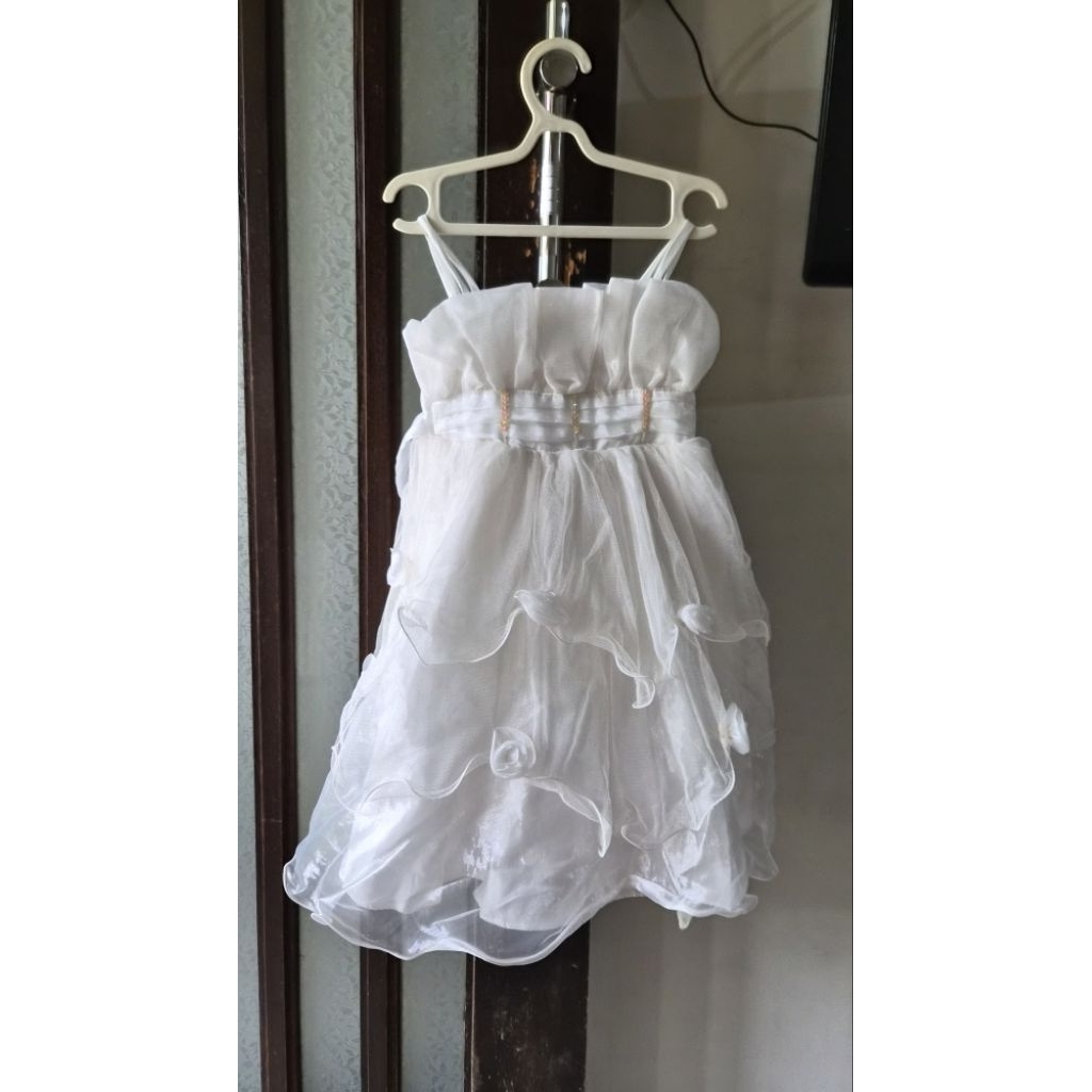 PRELOVED dress pesta putih anak perempuan