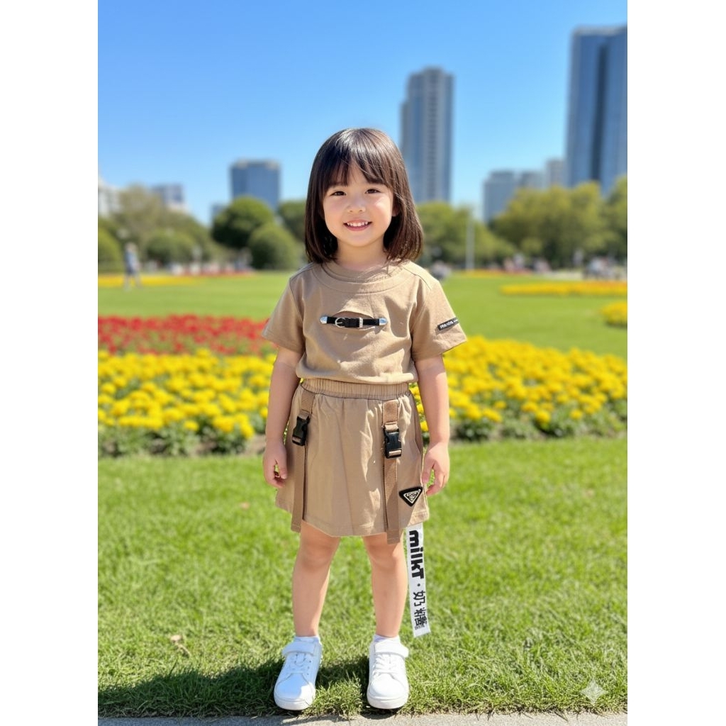 LC_SETELAN ROK SEPAN MINI PRAD SETELAN ROK PENDEK ANAK PEREMPUAN SIZE 110-150