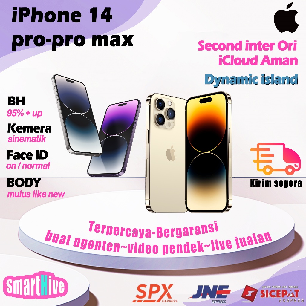 iphone 14 Pro second ori inter 128gb 256gb bekas ip 14 Pro max fullset mulus/wifi only/iCloud Aman/b