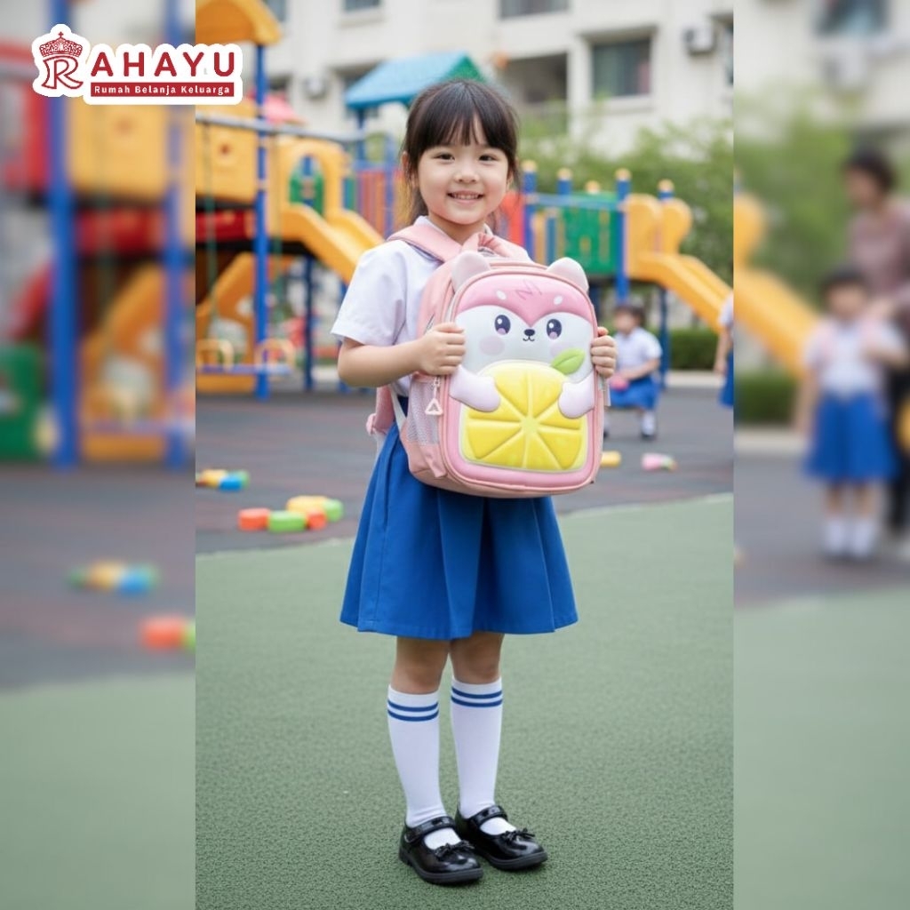 TAS ANAK SEKOLAH WARNA PINK SOFT